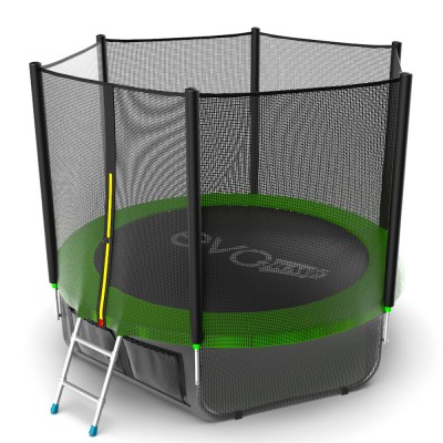 Фото EVO JUMP External 8ft (Green) + Lower net. Батут с внешней сеткой и лестницей, диаметр 8ft (зеленый) + нижняя сеть