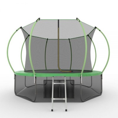 Фото EVO JUMP Internal 12ft (Green) + Lower net. Батут с внутренней сеткой и лестницей, диаметр 12ft (зеленый) + нижняя сеть