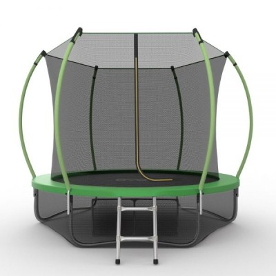 Фото EVO JUMP Internal 8ft (Green) + Lower net. Батут с внутренней сеткой и лестницей, диаметр 8ft (зеленый) + нижняя сеть